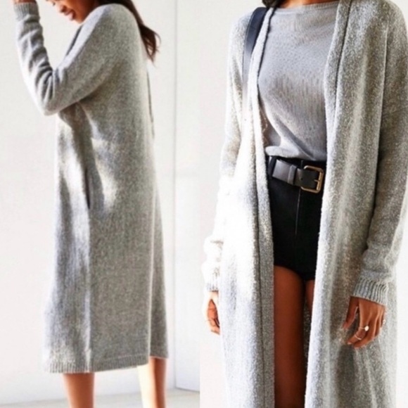 Silence + Noise Gray Long Knit Cardigan - Picture 1 of 4